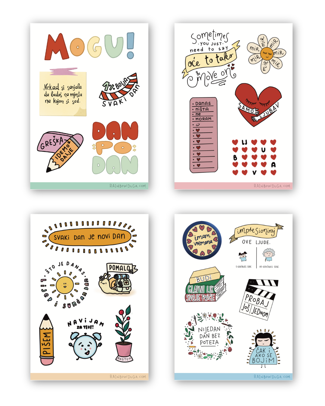 Set 4x sticker sheetova